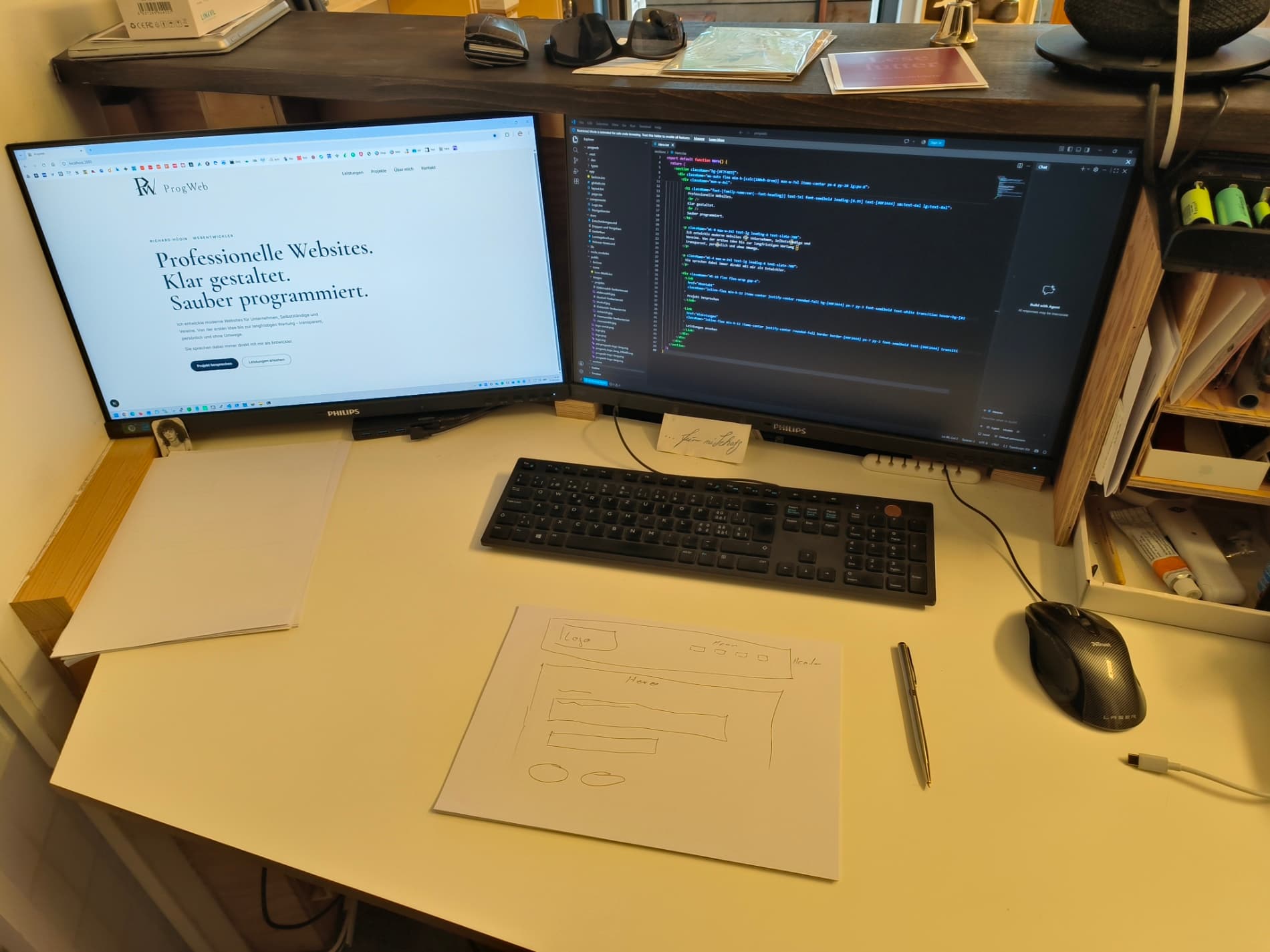 Einblick in den Arbeitsplatz von Richard Hügin